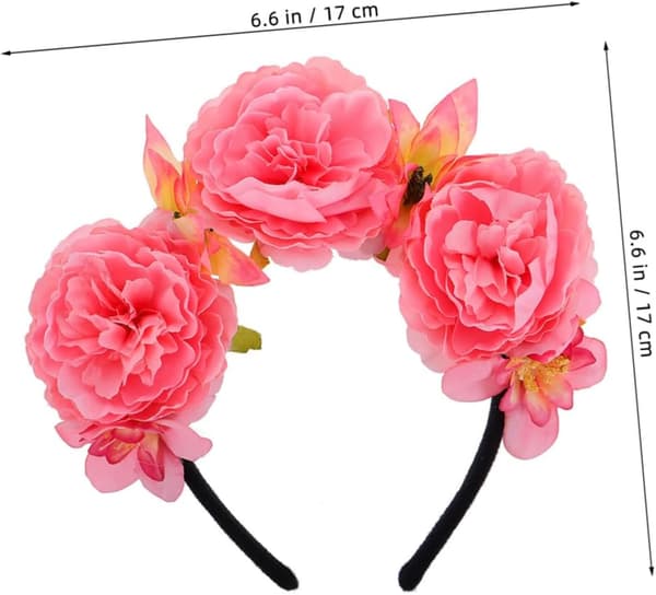 2 stk. simuleret pæonblomst-hårbånd til kvinder, sødt blomsterhårtilbehør til bryllupper og festivaler