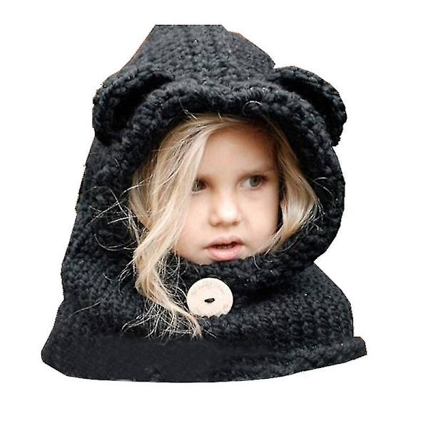 1 kpl Huppupäinen Huivi Hattu Karhu Villa Käsintehty Talvi Söpö Beanie Huivi Kaula lämmitin Kääri Neulotu Hattu Pojille Lapsille