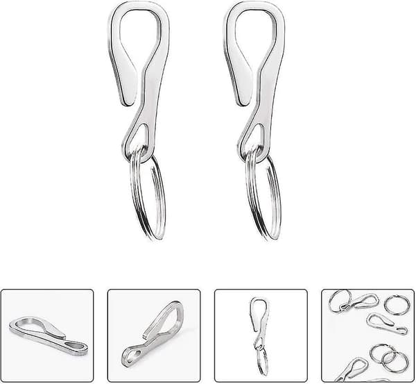 Nøglering Hængende Spænder Hanger Spænde Rustfrit Stål Krog Klips (2 stk)