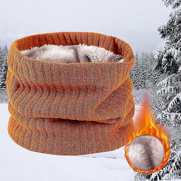 Vinterhalsduk för Män Fleece Ring Bandana Stickad Varm Solid Halsduk Kvinnor Halsvärmare B11-solid