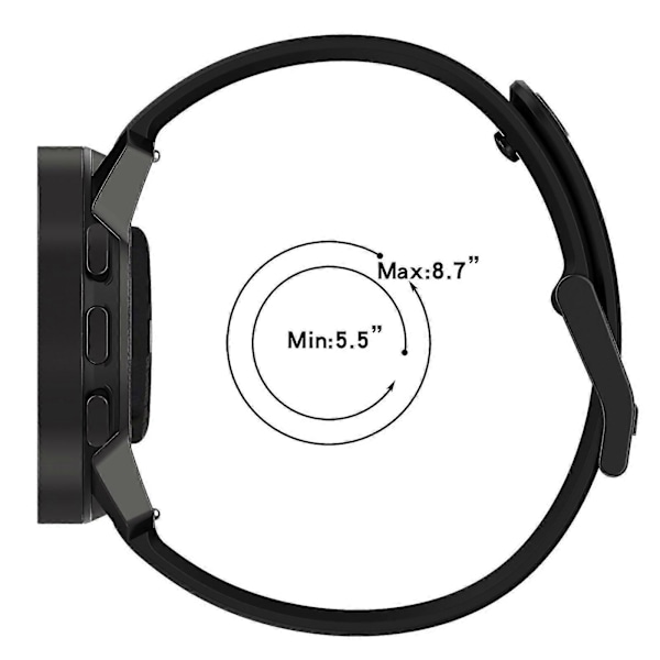 Urheiluranneke Suunto Vertical/9 Peak Pro/9 Peak/5 Peak -kelloille, 22 mm silikoninen ranneke Black