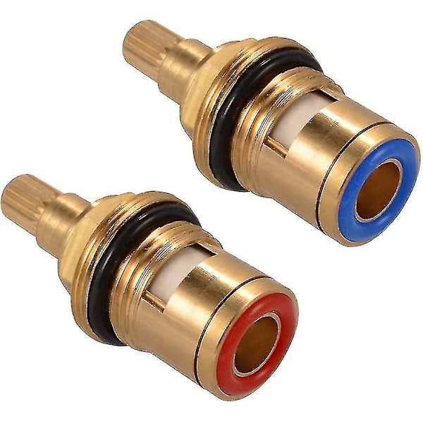 Udskiftnings-Keramisk Stem Disc Patron Mixer Håndtag i Messing Par G1/2\" Til Badeværelse Køkken Håndtag (1 Par Varmt Koldt) (a-1b)