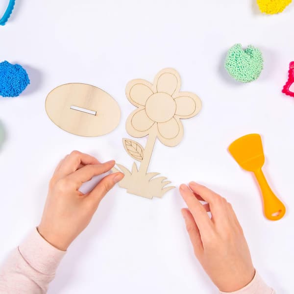 Obehandlade träblommor utskärningar Träpysselblommor Lätta att måla 12 st