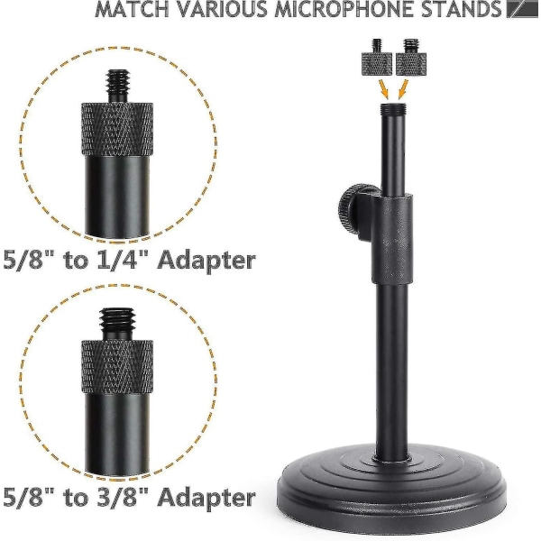 Mikrofonstativsskruvadapter 5/8 till 1/4 och 5/8 till 3/8