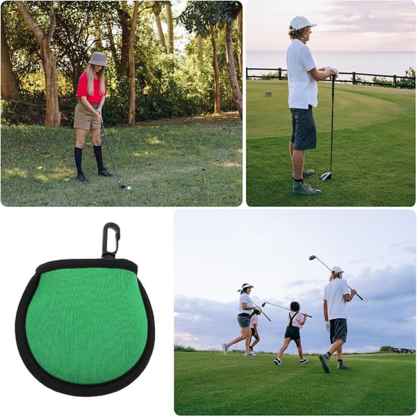 Neopren golfbollhållare med fleecefoder och krok Bärbar förvaringsväska för golfbollar utomhus