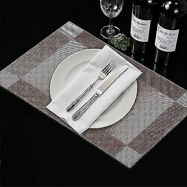 Bordstabletter Set om 4, Halksäkra, Torkbara, 45x30cm, Läderunderlägg