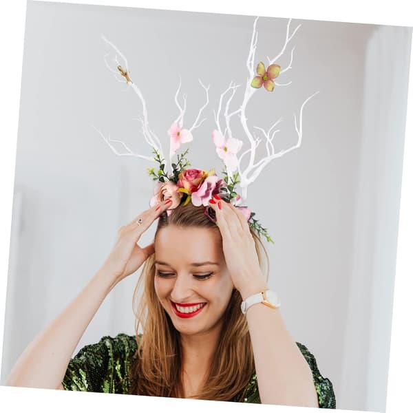 Fleksibelt delikat blomsterhårbånd hodeplagg feriehodeplagg simulert grenedekor for julefester