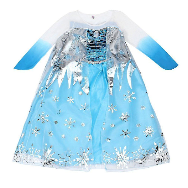Ny Prinsesse Pige Kostume Sne Frosten Dronning Kappe Kjole