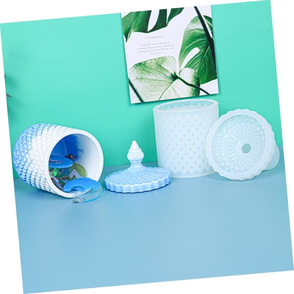 Krystall Epoxy Oppbevaringsboks Form Lyskopp Støpeform for DIY Ornamentlaging Egnet