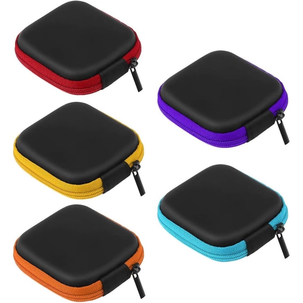 5 Pack Mini Eva oppbevaringsbokser for hodetelefoner og øretelefoner