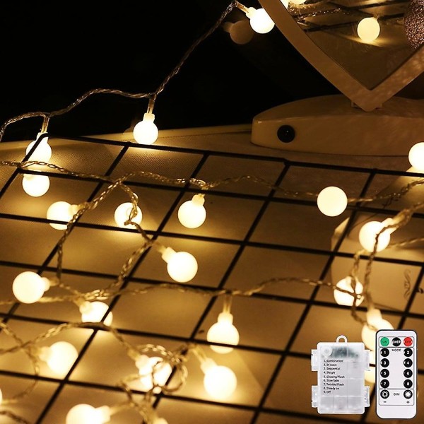Mini Globus String Lights Batteridriven Fjärrkontroll Inomhus 50