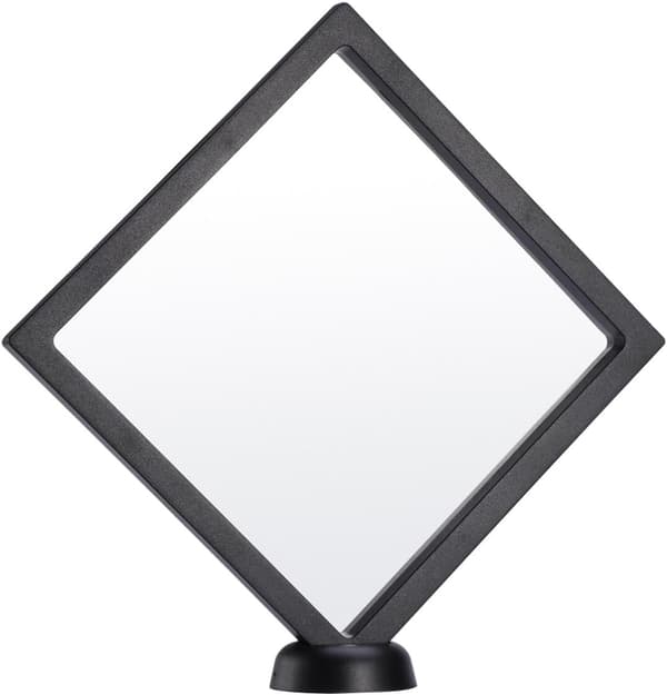 Flytende ramme Shadow Box Display Case Smykker Display Show Case rund base for smykker