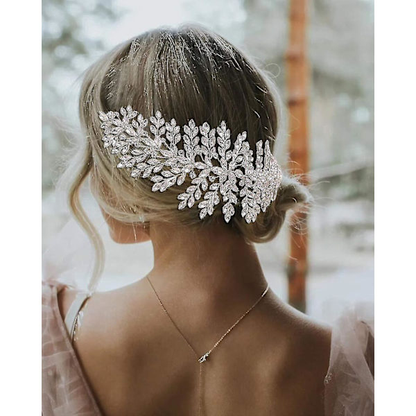Sølv Bryllups Hårkam Bryllups Hodebånd Rhinestone Hårtilbehør For Bruder Og Brudepiker