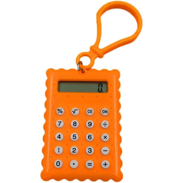 Lommeregner til Studerende Mini Elektronisk Lommeregner Kageform Skolegave Orange