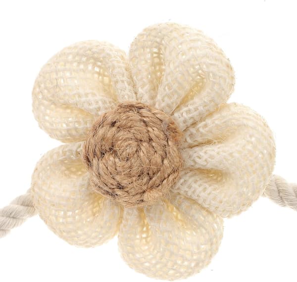 2 stk. gardinbindinger, magnetisk design, bomuld og hør, blomsterform