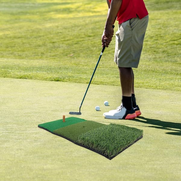 Golf træningsmåtte Indendørs golf græsmåtte Svingmåtte til putting træning Tee holder