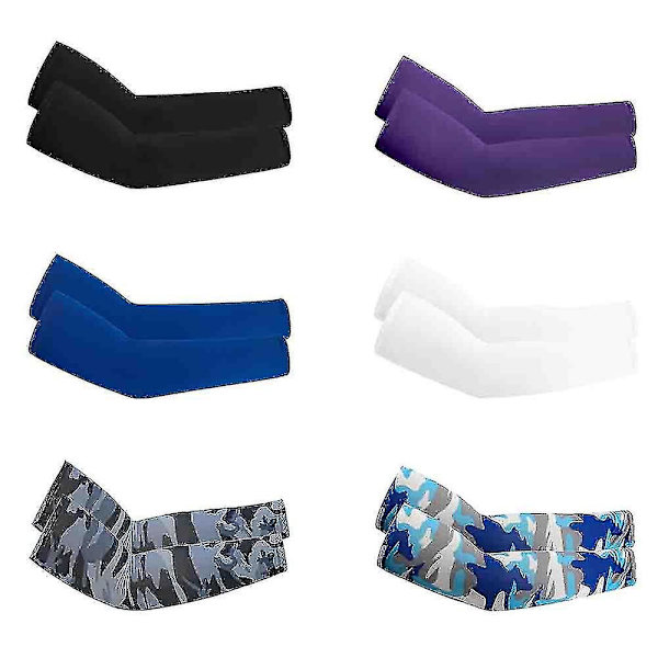 Arm Sleeves för Män Kvinnor 2 Par Sol UV-Skydd Kylande Kompression Arm Sleeves Armar Is Sleeves
