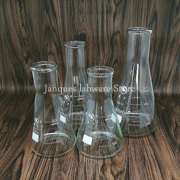 50-1000ml Erlenmeyer-kolv av borosilikatglas med bred hals
