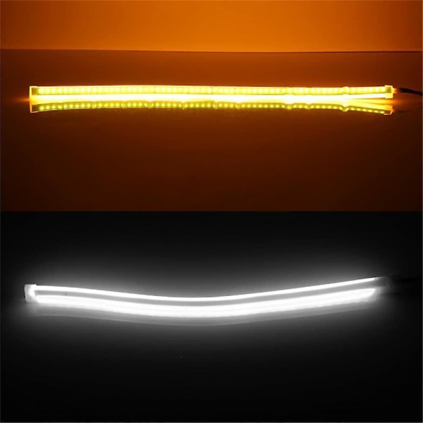 2 stk LED DRL Bil Lys Dagkjøring Strip Fleksibel