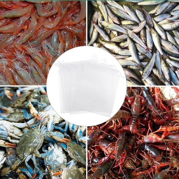 10 stk. Fiskemaddingpose Snøre Netpose Bærbar Vævet Opbevaring til Lokkemad og Madding