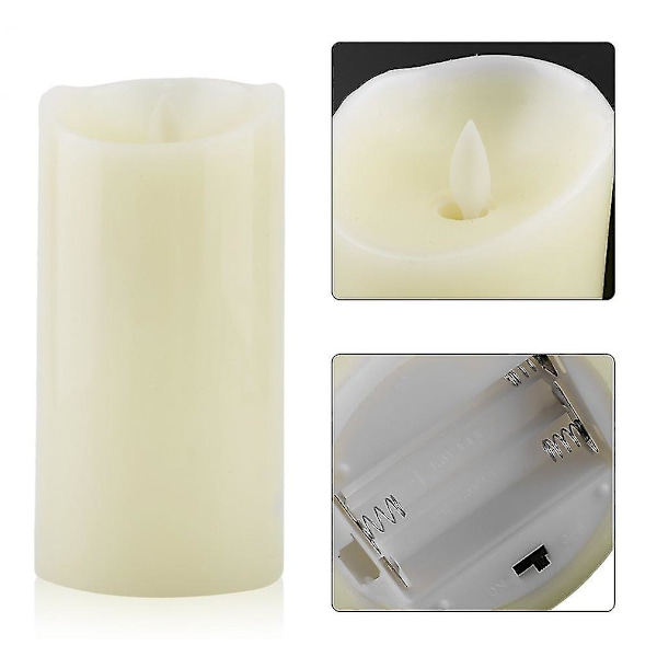 3 st/set Flimmerande Flammlösa LED-Teeljus Flimmerljus