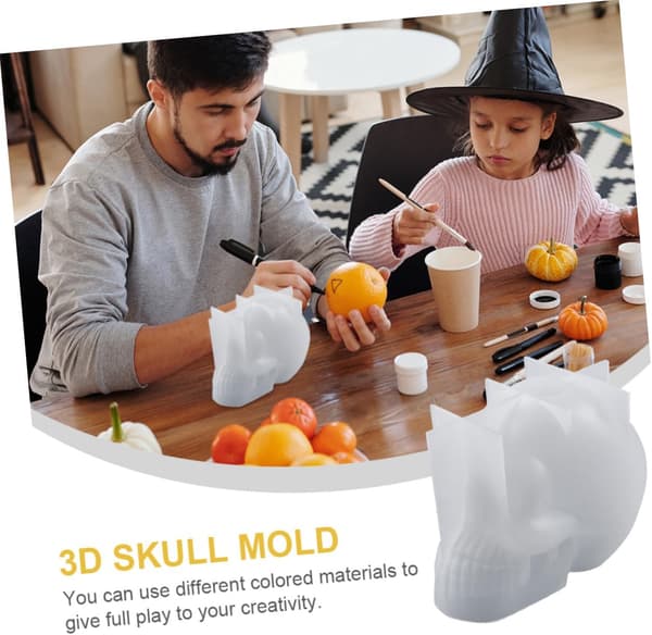 Silikone Kranie Lysform til DIY Håndværk med Non-Stick Polymer Form
