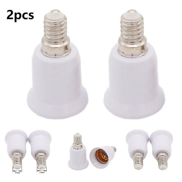 120 Ljusbas LED-lamphållare E14 till E27 Adapter E14-e27 Sockelbas (vit) (2 st)