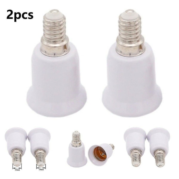 120 lys base LED lampeholder E14 til E27 Adapter E14-e27 sokkel sokkel (hvit) (2 stk)