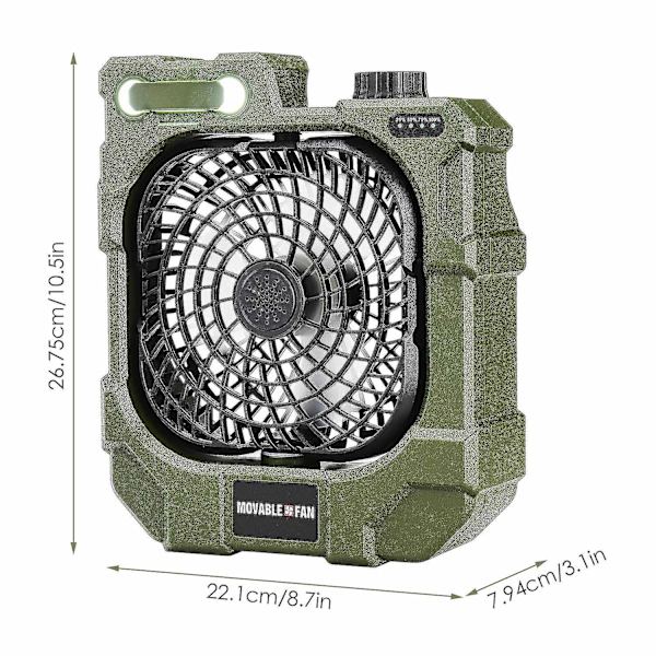 2-i-1 Camping LED-lys med ventilatorteltlampe, 3 lysstyrkeindstillinger
