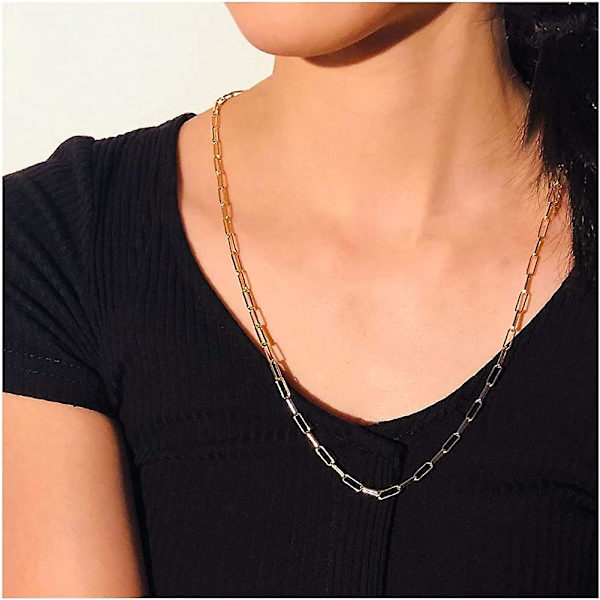 14k Kedjor För Lmell Kvinnor Halsband Kedjor Pappersklipp Halsband Kedja Smycken