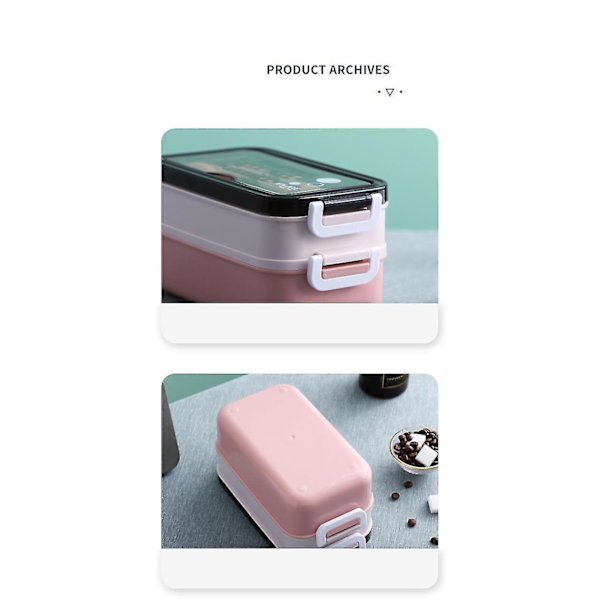 Pink Lunch Box Bento Box Dobbelt til Studerende og Kontoransatte