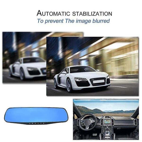 2.7'' Antiglare Rear View Mirror Tachograph Blue Glass Recorder