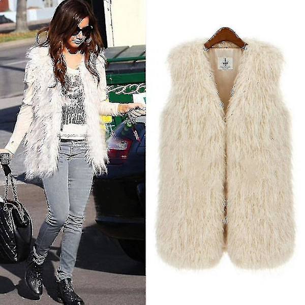 Dame Shaggy Faux Fur Vest Veste Gilet