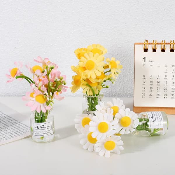 3 st biltillbehör Blomsterinstrumentbräda Dekorationer Glas- och plastvaser