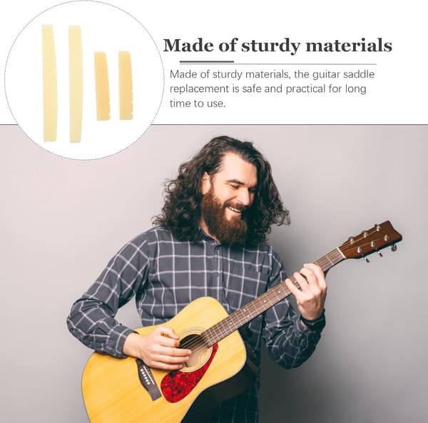 2 uppsättningar gitarrtillbehör Oxben Ersättningsgitarrsadel Övergripande böjda designer och justerbar