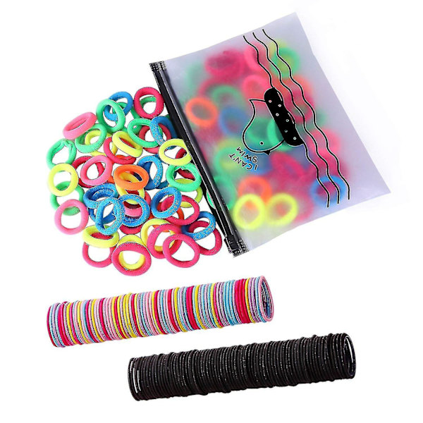 300-pack Hårband Elastiska Hårband för Flickor Hästsvans