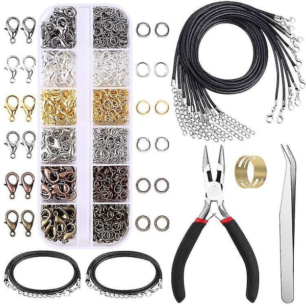 Smycken gör Jump Ring Kit DIY halsband Set fynd