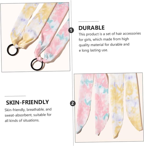 4 stk. spiralhårstrikker, silkescrunchie, hårpinne, silkehette, elegant hodeplagg