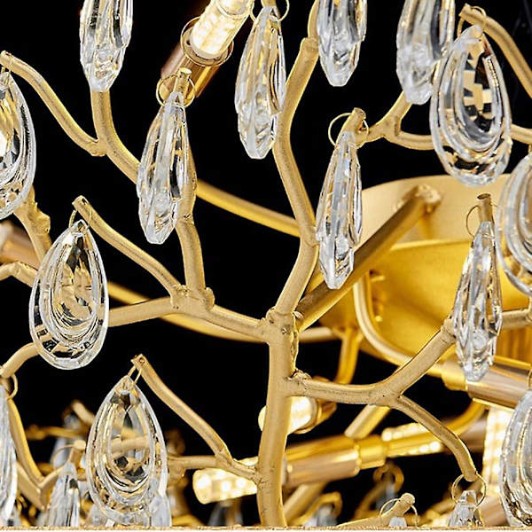 60cm Luksus Krystal Lysekrone Guld Loftlampe Dendritisk