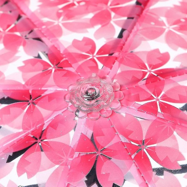 Läpinäkyvät sateenvarjot tuulen ja sateen suojaksi - Selkeä Sakura 3-osainen sateenvarjo, selkeä näkökenttä, kotitalouden sadevarusteet