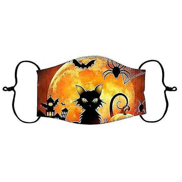 Barnansiktsmask Halloween Söt Cartoon Print För Skola Utomhus Återanvändbar För Barn A