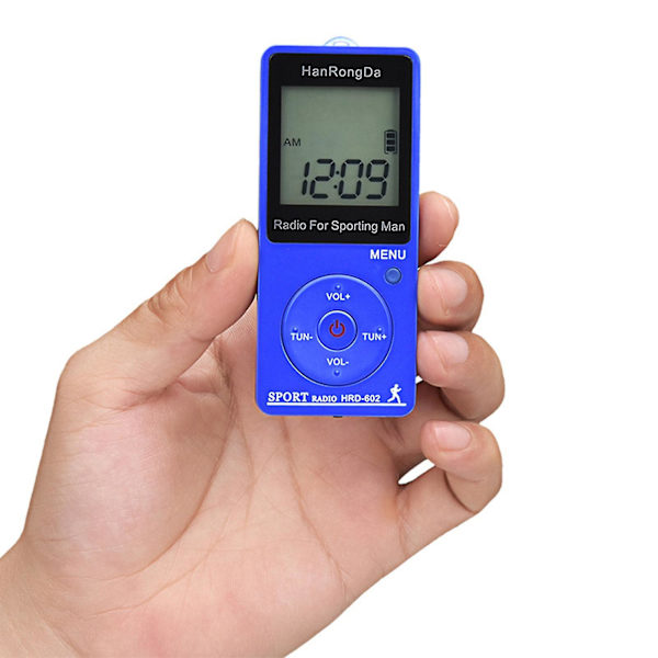 Fiauli Hrd-602 Digitalradio Mini - Enkel att använda med LCD-display - FM/AM Bärbar fickradio för vandring Grey