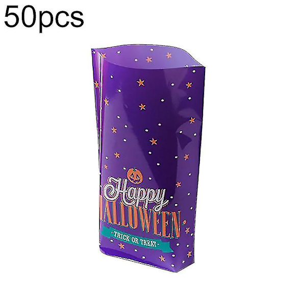 50 st Halloween-påsar med pumpa/katt-design för godis, kakor, presenter - Y-yuhao