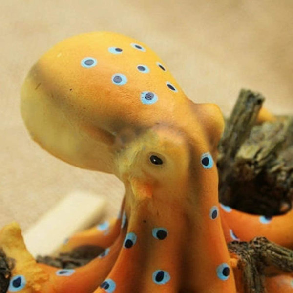 Akvarium Resin Ornament Livsliknande Bläckfisk Dekoration Undervattensimulering Landskap Fisktank Dekor