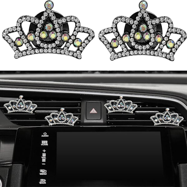 Bling Bil Luftfräschare Ventilklipp, Bling Crown Bil Aromaterapi Avgas Klipp Ventilation Klipp