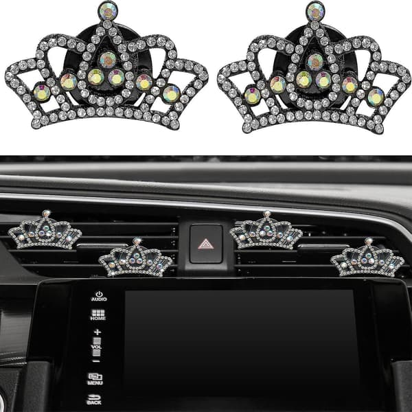Bling Bil Luftfrisker Ventilasjonsklips, Bling Krone Bil Aromaterapi Avtrekks Klips Ventilasjonsklips