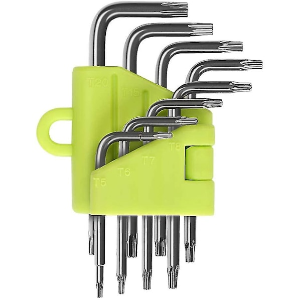 Offset Torx-nøkler, 8-delt Torx Allen-nøkkelsett, stjerneskrutrekker T5 T6 T7 T8 T9 T10 T15 T20