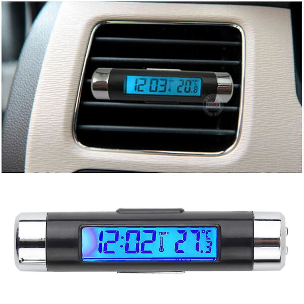 Digital Termometer Klocka med LCD-Skärm för Bil