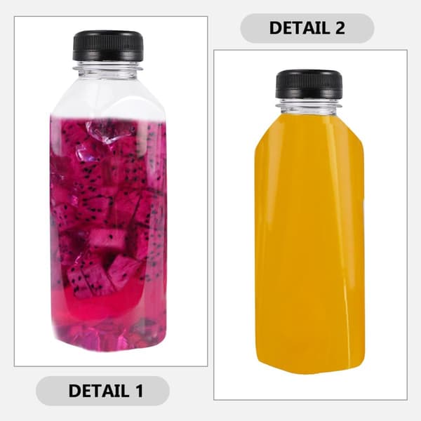 12 st återanvändbara dryckesflaskor påfyllningsbara juiceflaskor 400 ml plast säker försegling lätt att bära elegant snygg design