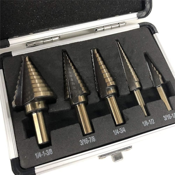 5 st HSS Stegborr Bits Kon Pagoda Borr Center Punch Hex